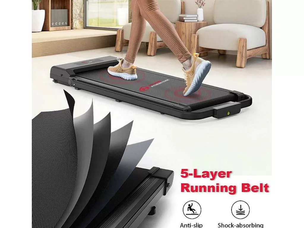Fitness*Vente-unique 2 Em 1 Esteira Dobravel Elétrica Com Quadro Reforcado Com Tela Lcd Para O Escritório Em Casa