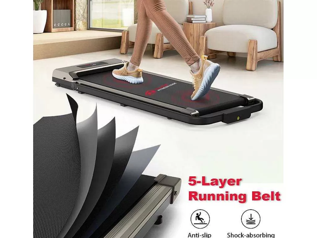 Fitness*Vente-unique 2 Em 1 Esteira Dobravel Elétrica Com Quadro Reforcado Com Tela Lcd Para O Escritório Em Casa