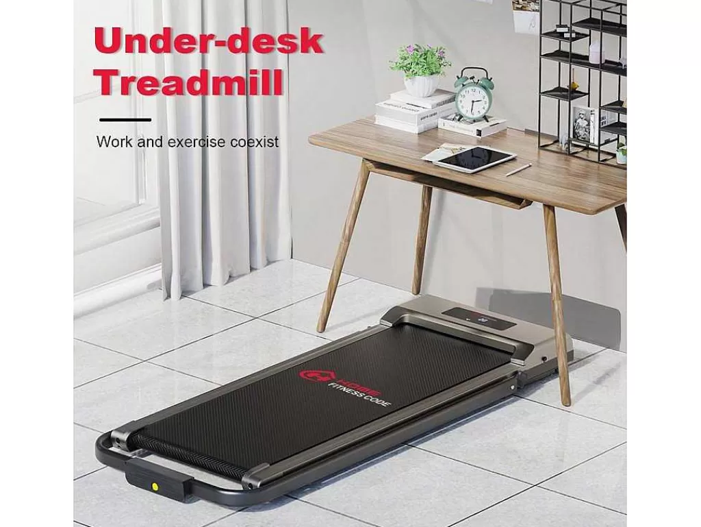Fitness*Vente-unique 2 Em 1 Esteira Dobravel Elétrica Com Quadro Reforcado Com Tela Lcd Para O Escritório Em Casa