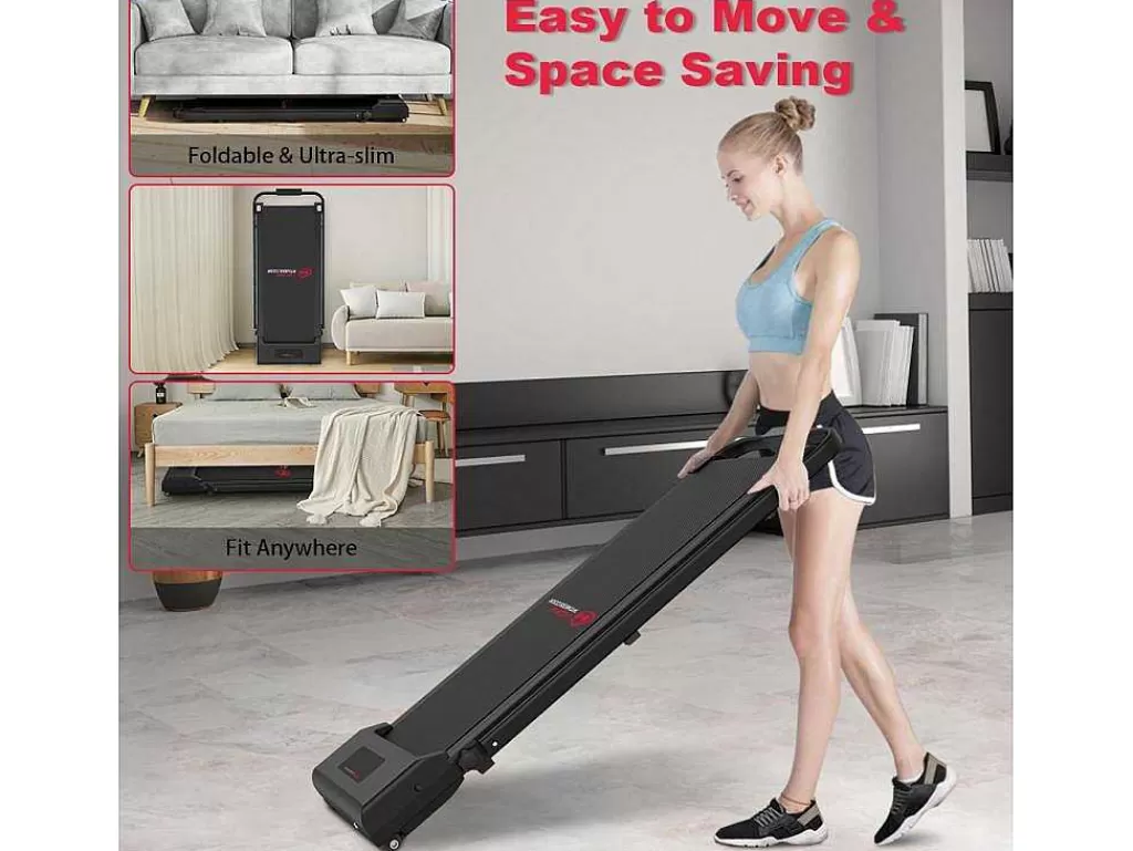 Fitness*Vente-unique 2 Em 1 Esteira Dobravel Elétrica Com Quadro Reforcado Com Tela Lcd Para O Escritório Em Casa