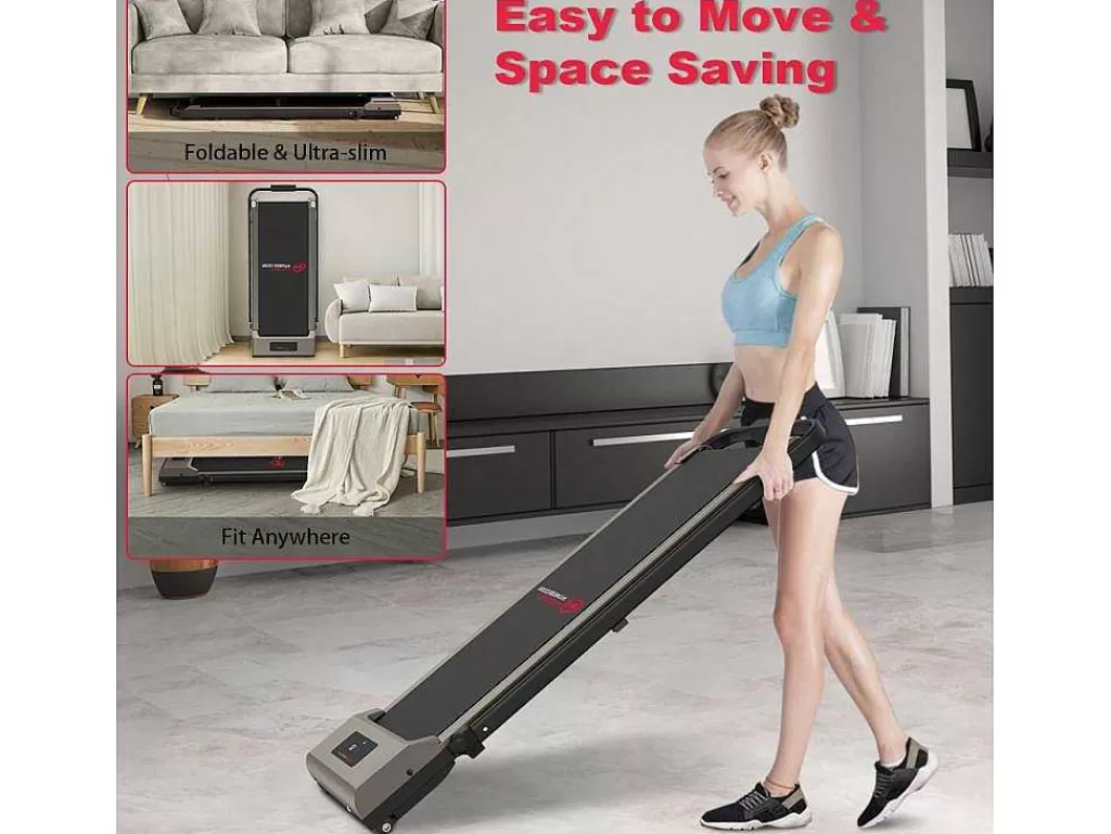 Fitness*Vente-unique 2 Em 1 Esteira Dobravel Elétrica Com Quadro Reforcado Com Tela Lcd Para O Escritório Em Casa