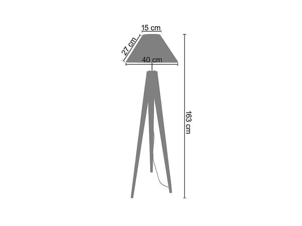 Candeeiro De Pe*TOSEL Abajur Cylindrique 40 Tecido Cilindro Preto D40 X H22 Cm
