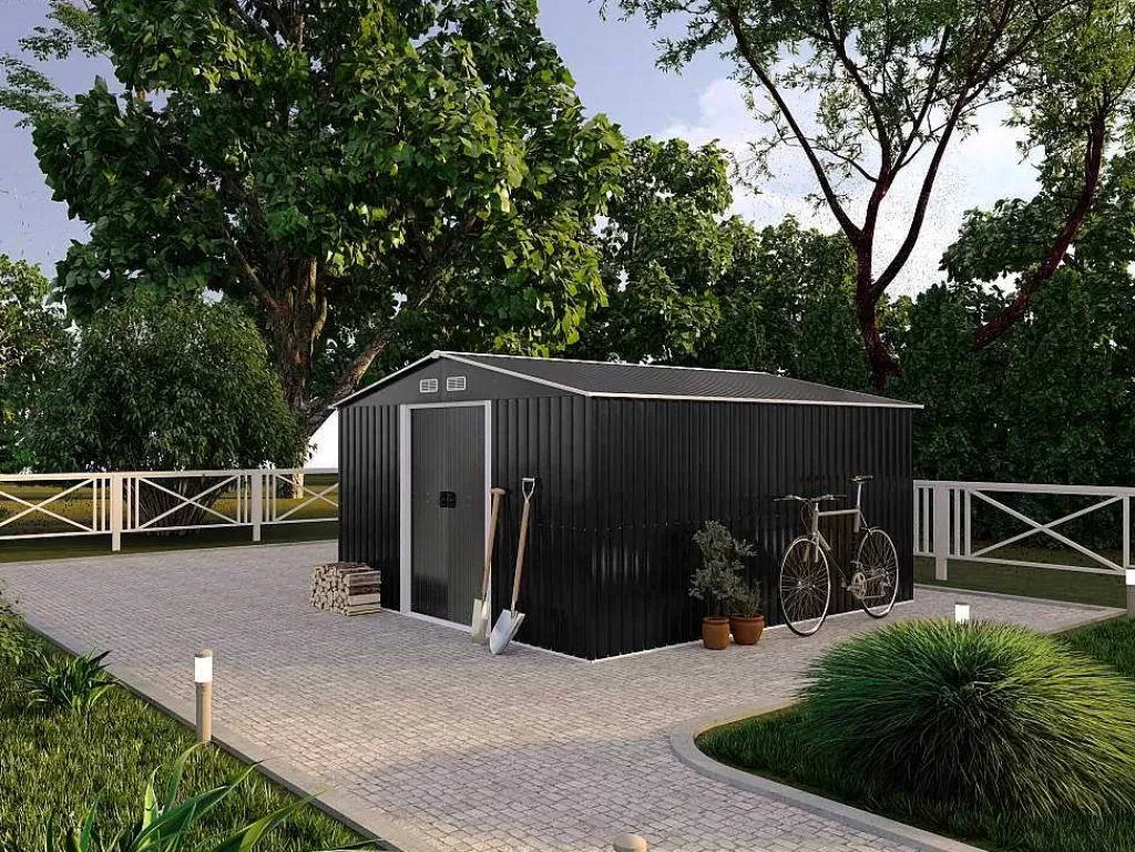 Abrigos De Jardim*EXPERTLAND Abrigo De Jardim Em Aco Galvanizado Cinza 12,5 M - Manso