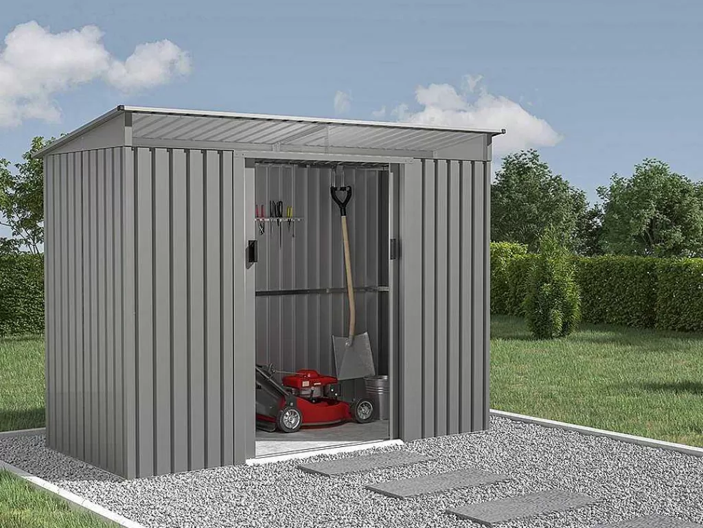 Abrigos De Jardim*EXPERTLAND Abrigo De Jardim Em Aco Galvanizado Cinza 3,23 M - Folco