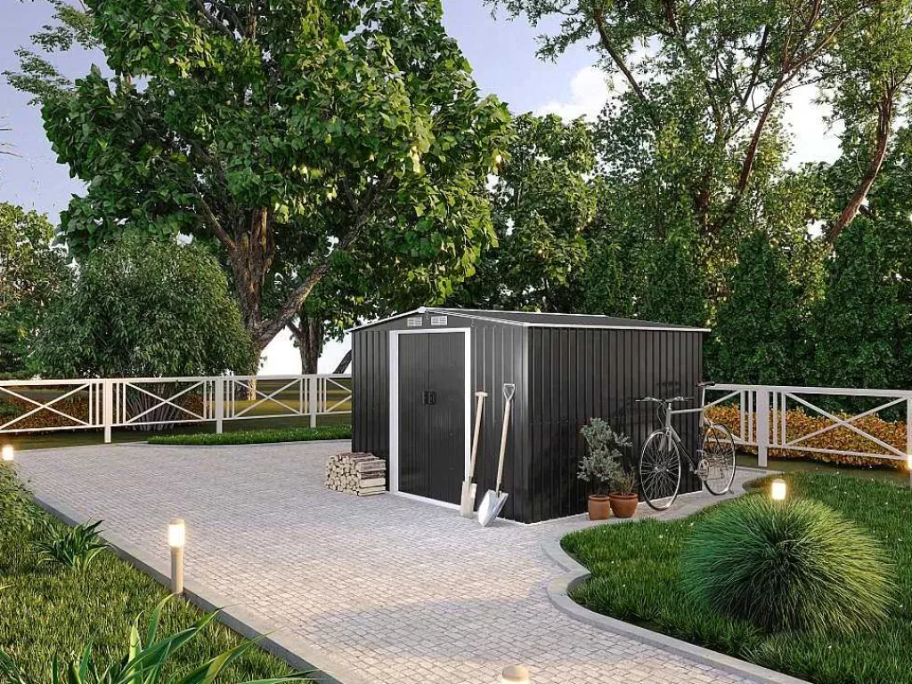 Abrigos De Jardim*EXPERTLAND Abrigo De Jardim Em Aco Galvanizado Cinza 6,6 M - Manso