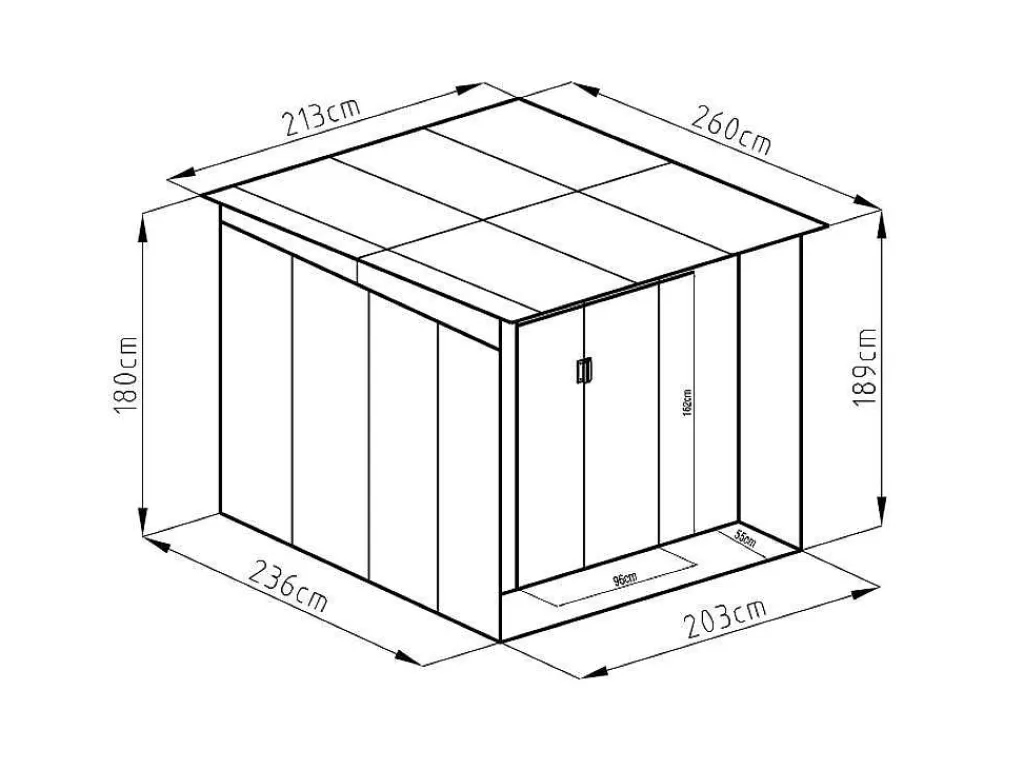Abrigos De Jardim*EXPERTLAND Abrigo De Jardim Em Aco Galvanizado Cinza Colmar - 5,5 M2