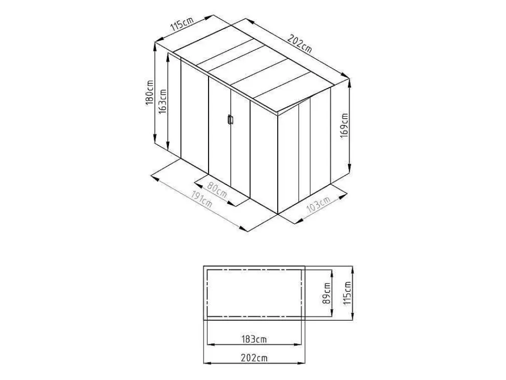 Abrigos De Jardim*EXPERTLAND Abrigo De Jardim Em Aco Galvanizado Cinza De 2,32 M - Acamar