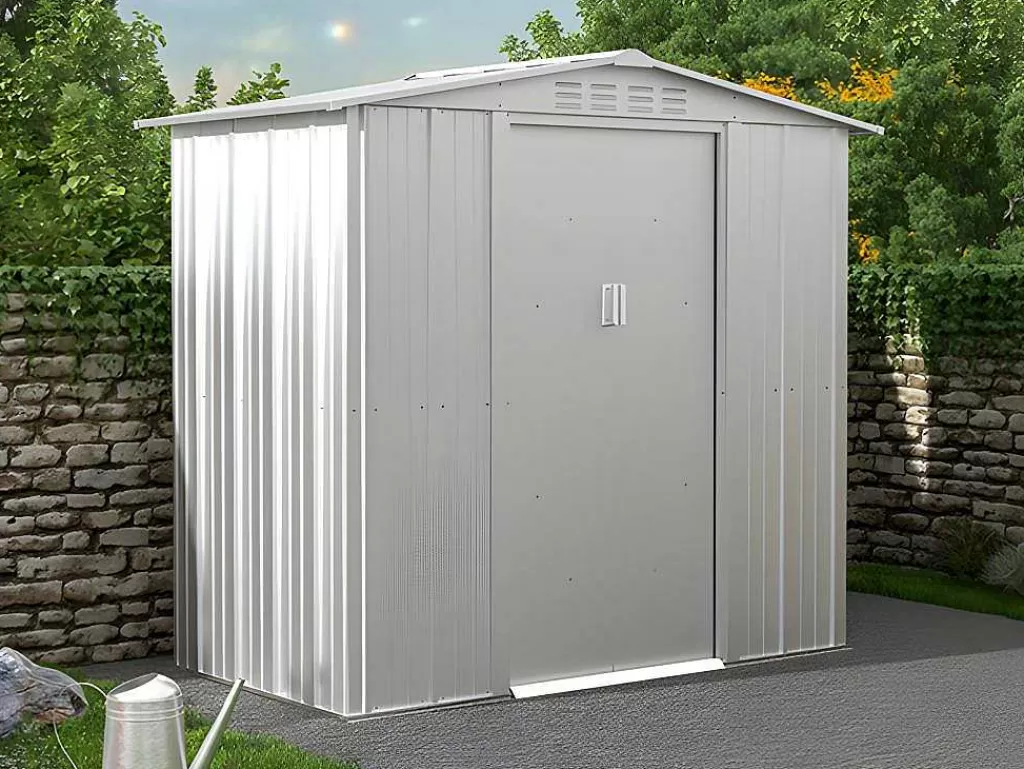 Abrigos De Jardim*EXPERTLAND Abrigo De Jardim Em Aco Galvanizado Cinza De 2,36 M - Linus