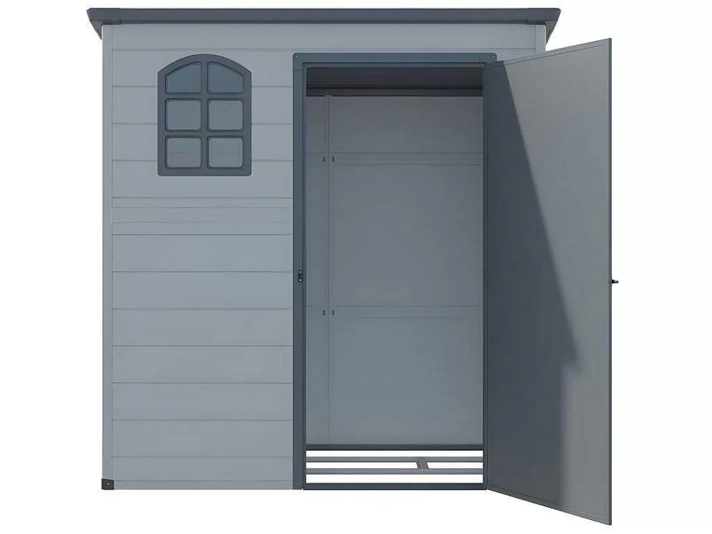 Abrigos De Jardim*EXPERTLAND Abrigo De Jardim Em Resina Cinza Antracite De 2,12 M - Nerio