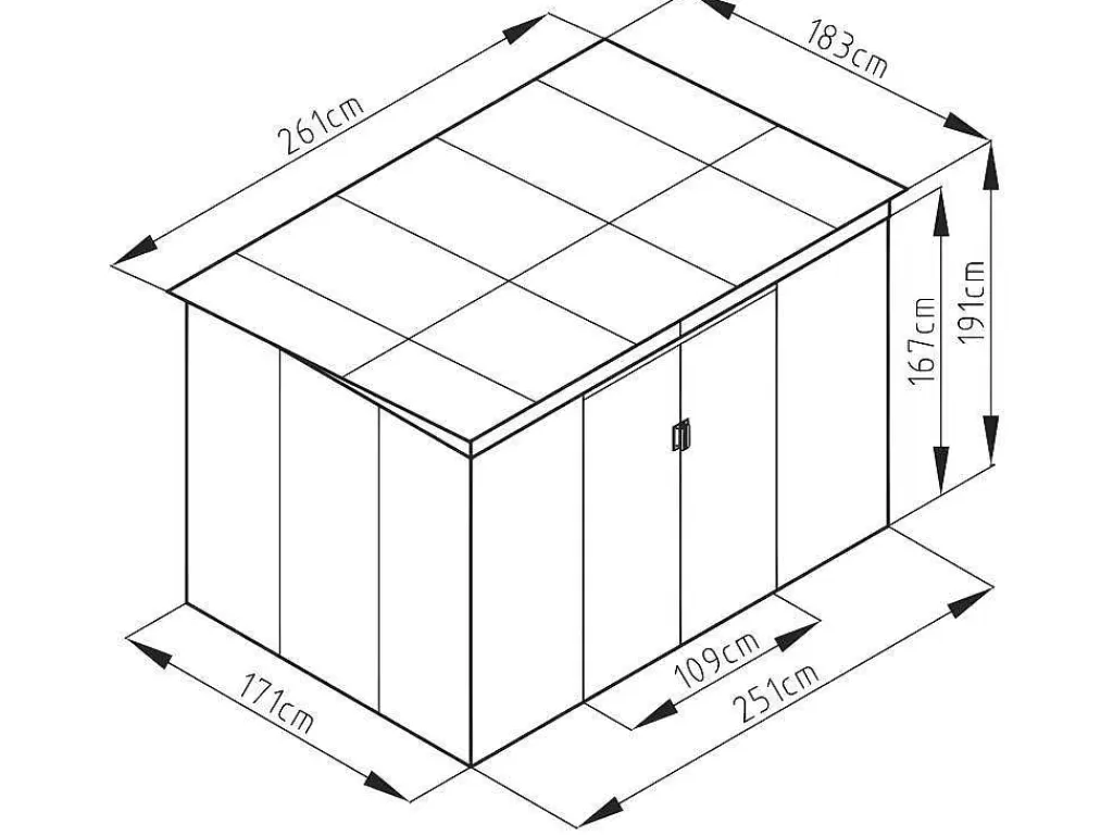 Abrigos De Jardim*EXPERTLAND Abrigo De Jardim Metal Aco Galvanizado Cinzento 4,29 M - Folco