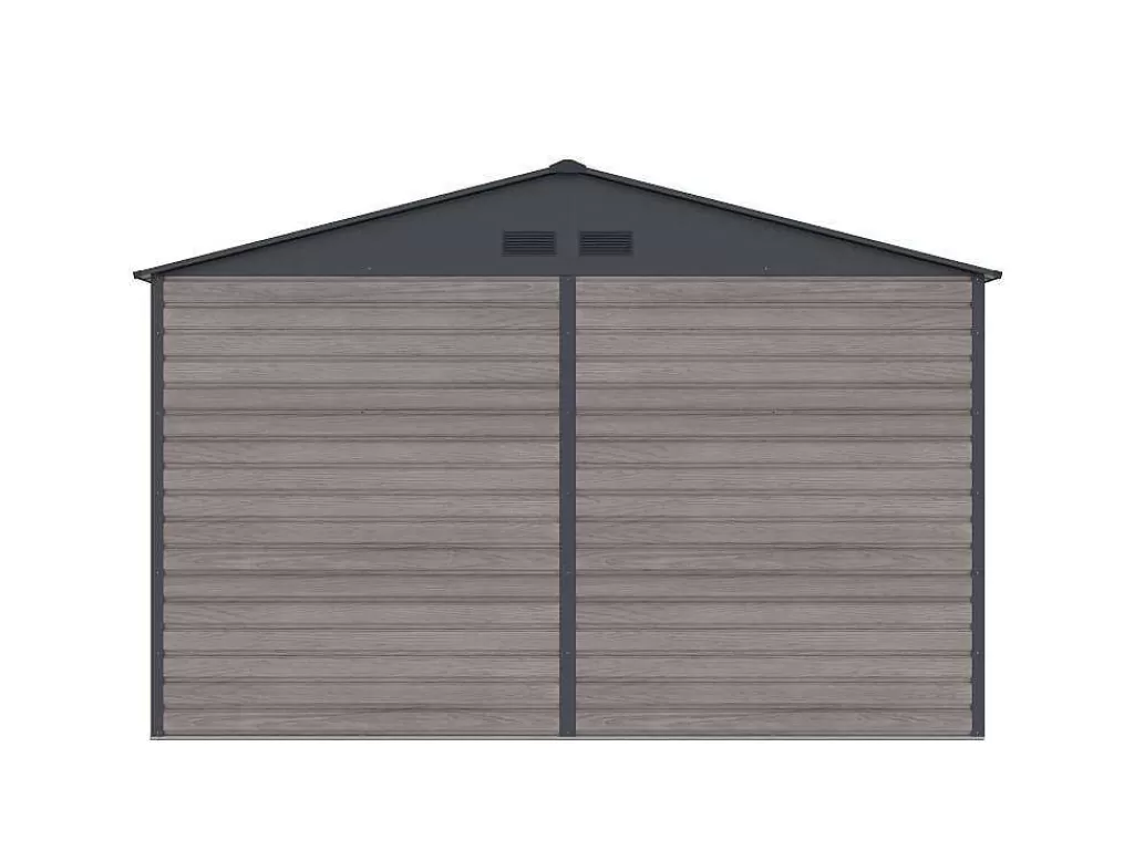Abrigos De Jardim*EXPERTLAND Abrigo De Jardim Metal Aco Galvanizado Efeito Madeira Cinza 13,12 M Adelmo