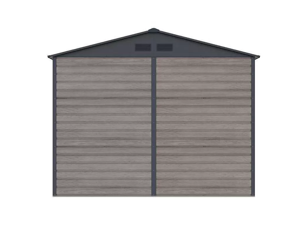 Abrigos De Jardim*EXPERTLAND Abrigo De Jardim Metal Aco Galvanizado Efeito Madeira Cinza 7,17 M - Adelmo