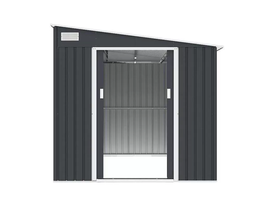 Abrigos De Jardim*EXPERTLAND Abrigo De Jardim Metal De Encostar A Parede Em Aco Galvanizado Antracite 5,49 M - Daustin