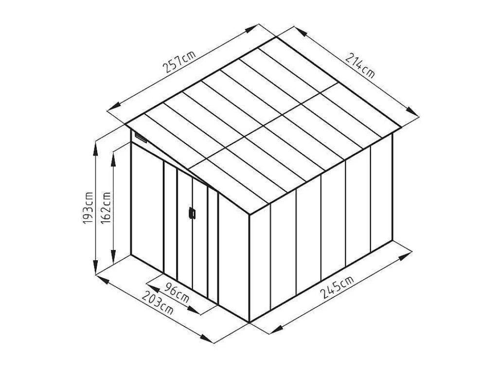 Abrigos De Jardim*EXPERTLAND Abrigo De Jardim Metal De Encostar A Parede Em Aco Galvanizado Antracite 5,49 M - Daustin