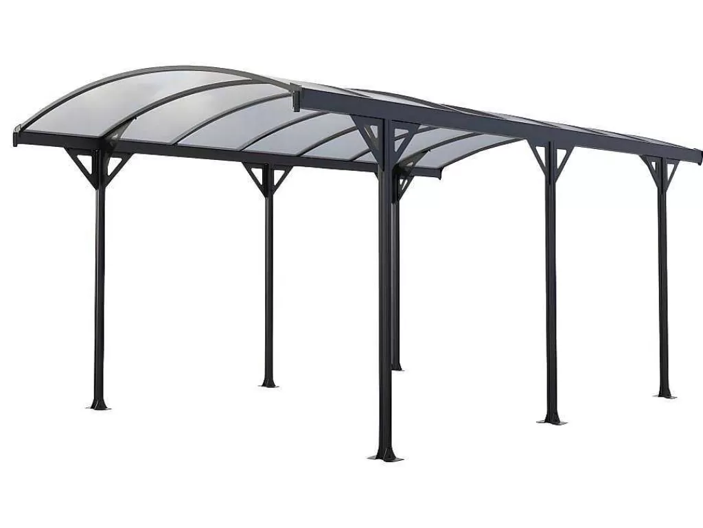 Abrigo Para Carro*EXPERTLAND Abrigo Para Carro Em Aluminio Autoportante Cinza De 15,3 M - Genaro
