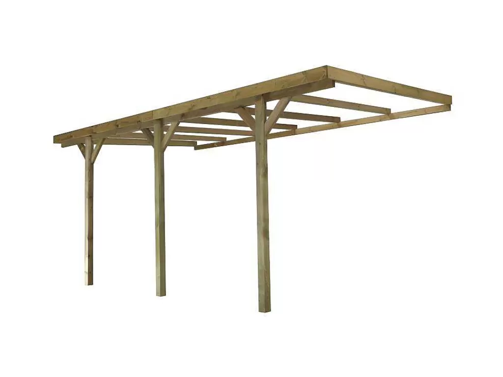 Pérgola, Coreto, Quiosque*EXPERTLAND Abrigo Para Carro Individual Adossado Em Madeira Tratada, 1 Viatura 15,72 M - Lexis