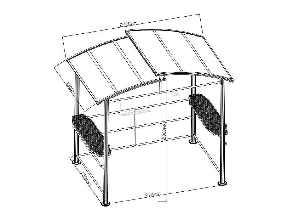 Abrigos De Jardim*EXPERTLAND Abrigo Para Churrasqueira Aco C240 X L150 X A230 Cm - Emberio