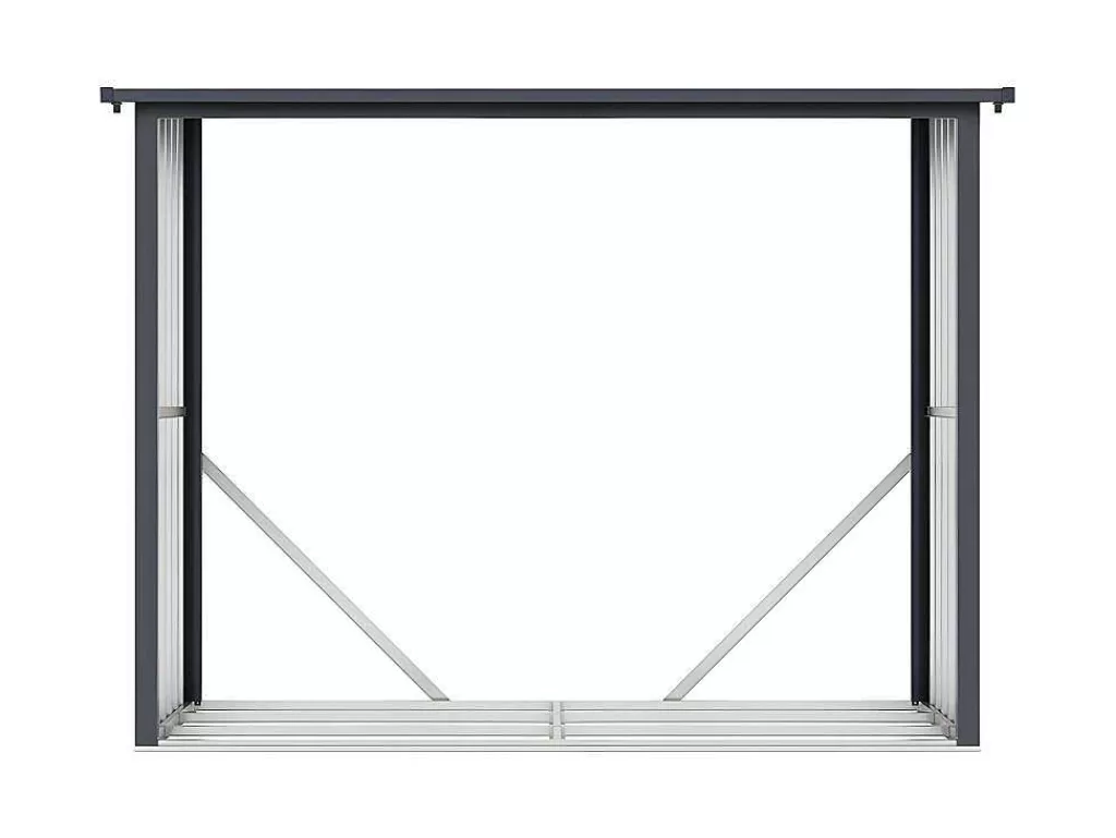 Abrigos De Jardim*EXPERTLAND Abrigo Para Lenha Em Aco Galvanizado Efeito Madeira 4,9 Esteres De 4,1 M3 Dimensoes C.242 X L.89 X A.190 Cm - Winwood