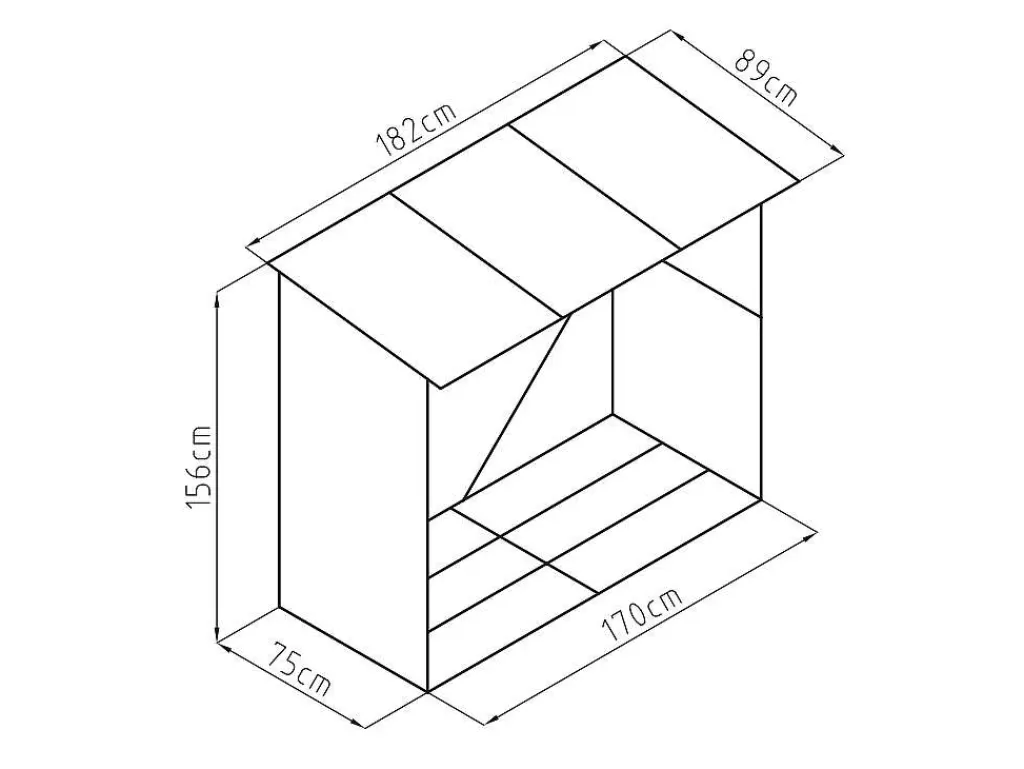 Abrigos De Jardim*EXPERTLAND Abrigo Para Lenha Metal Aco Galvanizado Efeito Madeira 1,98 M3, 2 Esteres, C182 X L89 X A156 Cm - Birwood