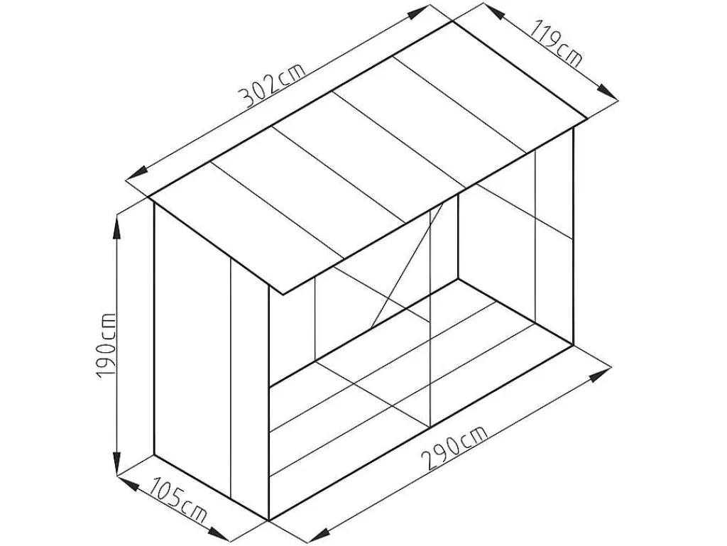 Abrigos De Jardim*EXPERTLAND Abrigo Para Lenha Metal Aco Galvanizado Efeito Madeira 5,78 M3, 8 Esteres, C302 X L119 X A190 Cm - Varwood