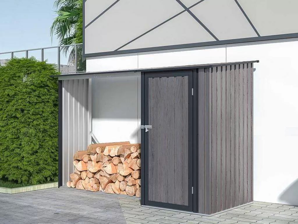 Abrigos De Jardim*EXPERTLAND Abrigo Para Lenha Metal Com Arrumação Em Aco Galvanizado 3,49 M3, 2 Esteres, C282 X L109 X A168 Cm - Dorwood