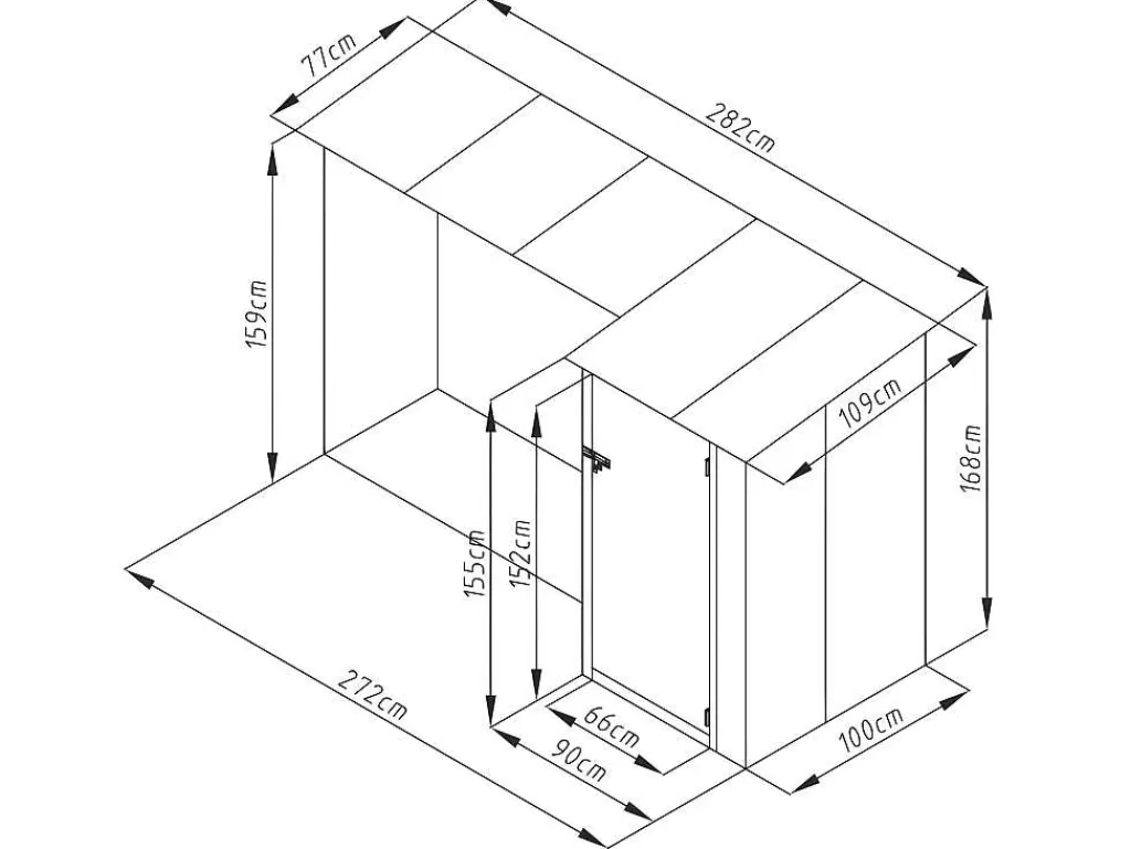Abrigos De Jardim*EXPERTLAND Abrigo Para Lenha Metal Com Arrumação Em Aco Galvanizado 3,49 M3, 2 Esteres, C282 X L109 X A168 Cm - Dorwood