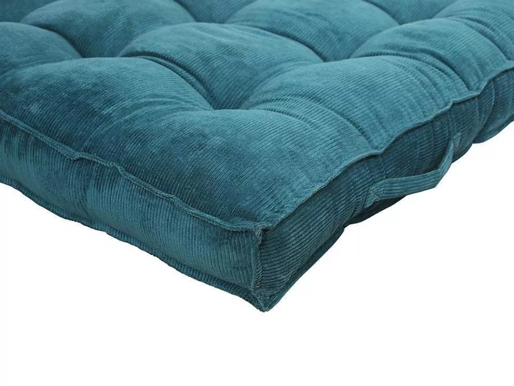 Têxtil De Casa*OZAIA Almofada Para Paletes 120 X 80 X 10 Cm Veludo Canelado Azul - Baila