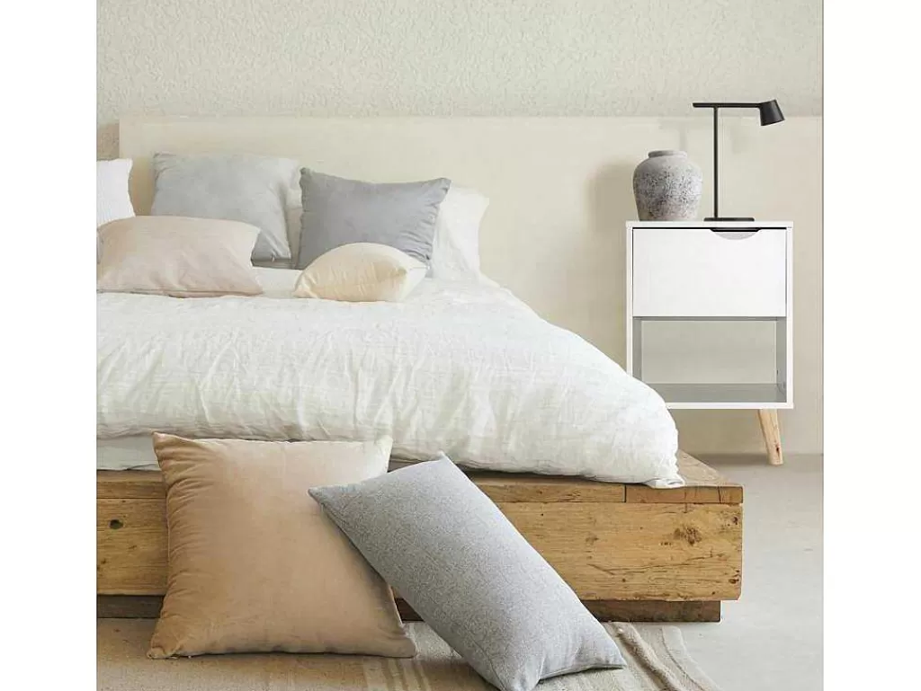 Móvel Para Quarto De Crianças*Frankystar Andrea - Mesa De Cabeceira De Design Em Madeira Com Gaveta E Prateleira Larga