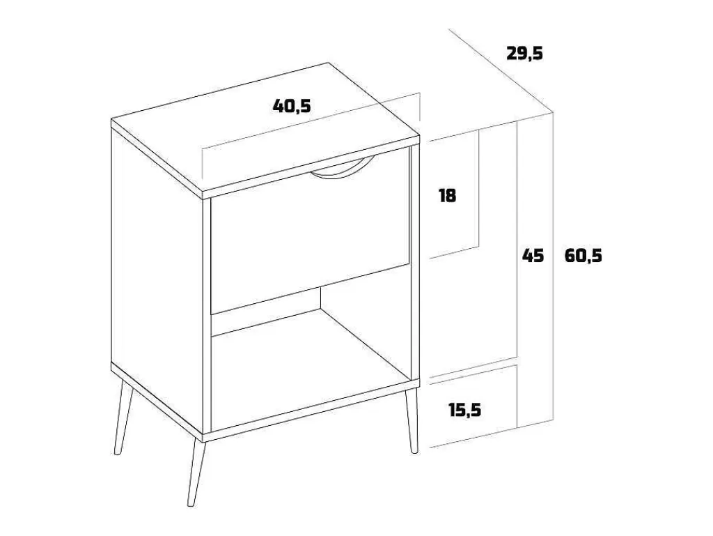 Móvel Para Quarto De Crianças*Frankystar Andrea - Mesa De Cabeceira De Design Em Madeira Com Gaveta E Prateleira Larga