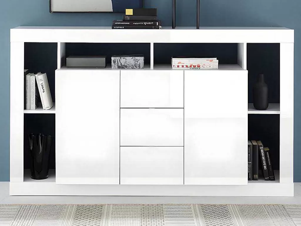 Aparador*Vente-unique Aparador Com 2 Portas E 3 Gavetas Lacado A Branco - Balka