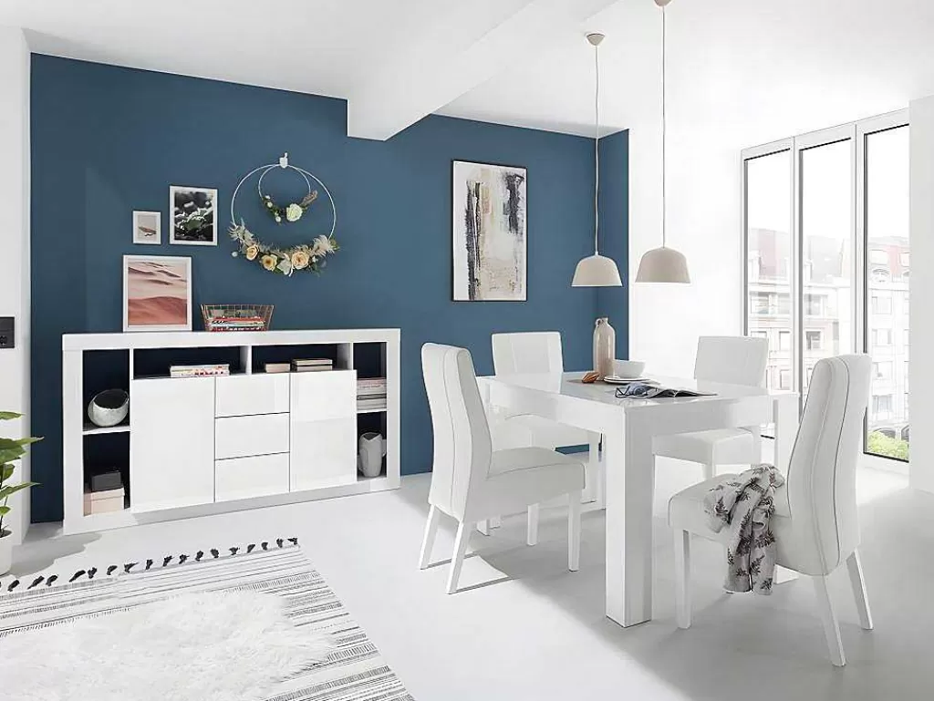 Aparador*Vente-unique Aparador Com 2 Portas E 3 Gavetas Lacado A Branco - Balka