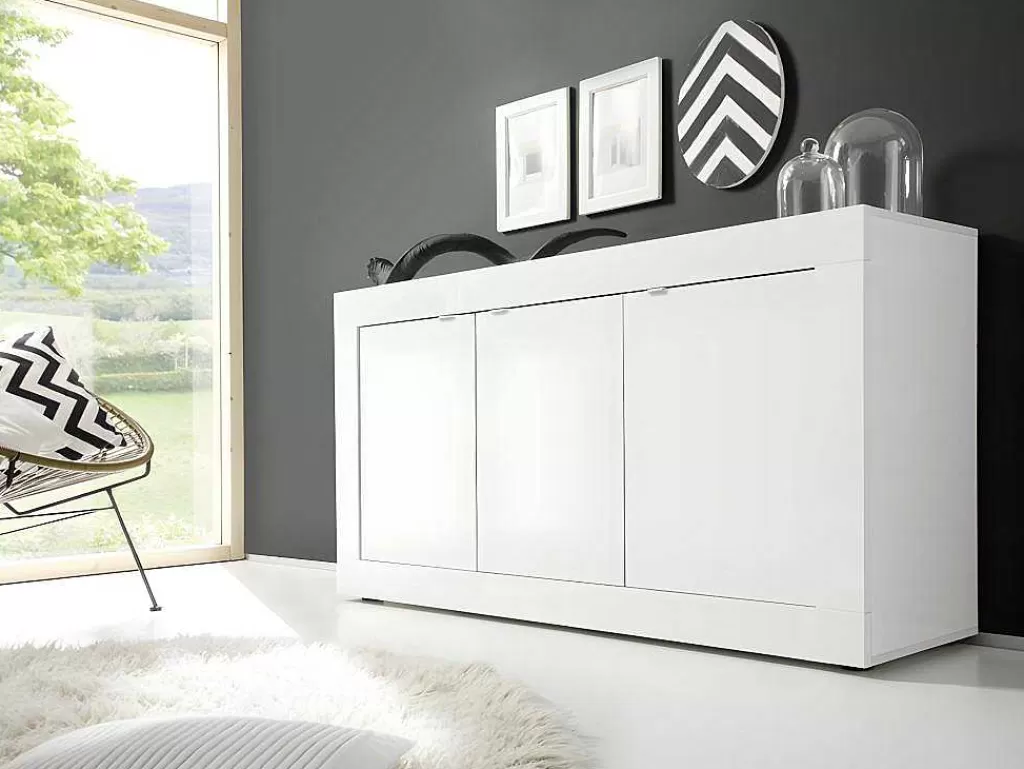 Aparador*Vente-unique Aparador Com 3 Portas Disponivel Em Branco Lacado - Comete