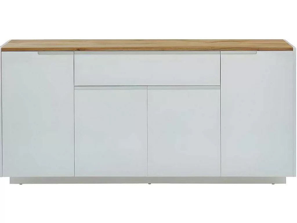 Aparador*Vente-unique Aparador Com 4 Portas E 1 Gaveta Disponivel Em Branco E Carvalho - Mdf Lacado A Branco - Amani