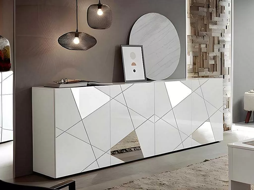 Promoções Sala*Vente-unique Aparador Com 4 Portas Lacado A Branco - Cantiano