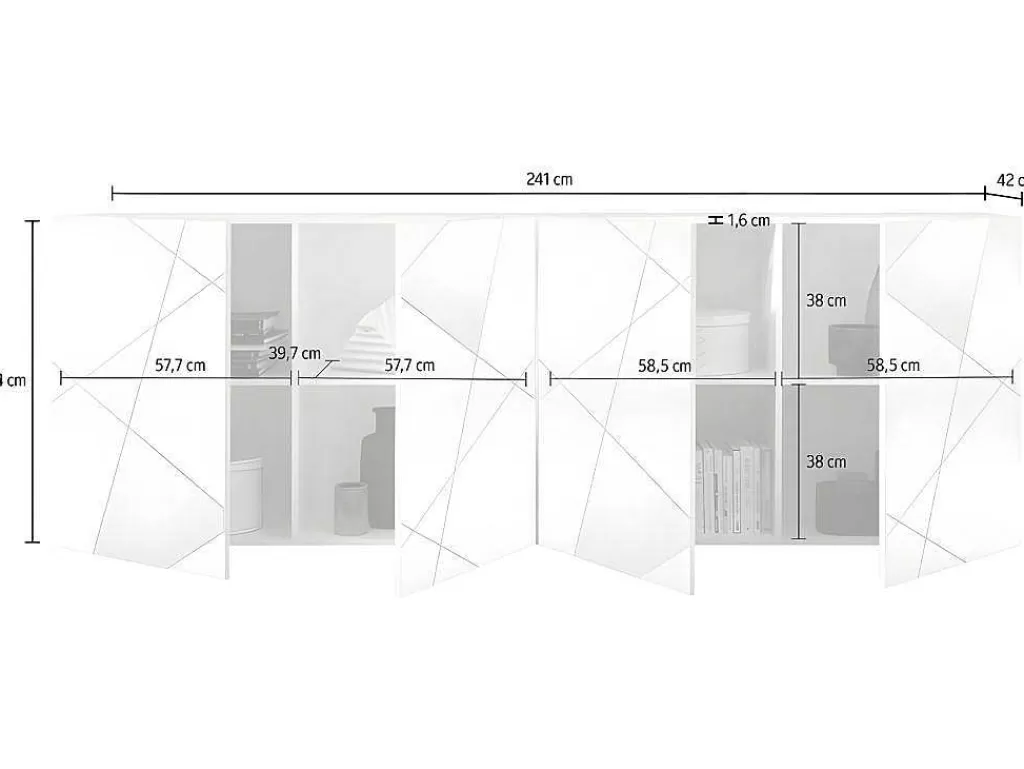 Promoções Sala*Vente-unique Aparador Com 4 Portas Lacado A Branco - Cantiano