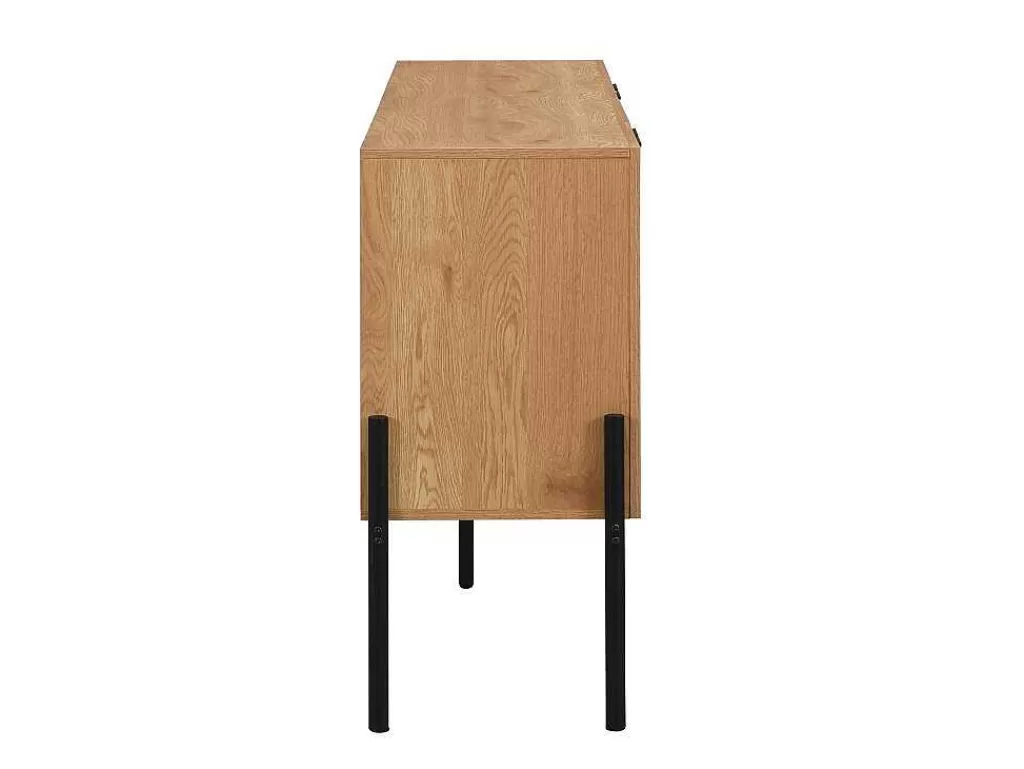 Aparador*Vente-unique Aparador Com 4 Portas Natural Claro E Preto - Memphis Ii