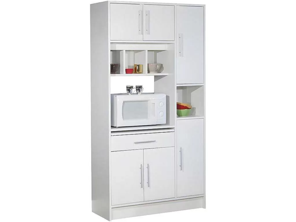 Móvel De Cozinha*Vente-unique Aparador De Cozinha Mady - 5 Portas & 1 Gaveta - Branco