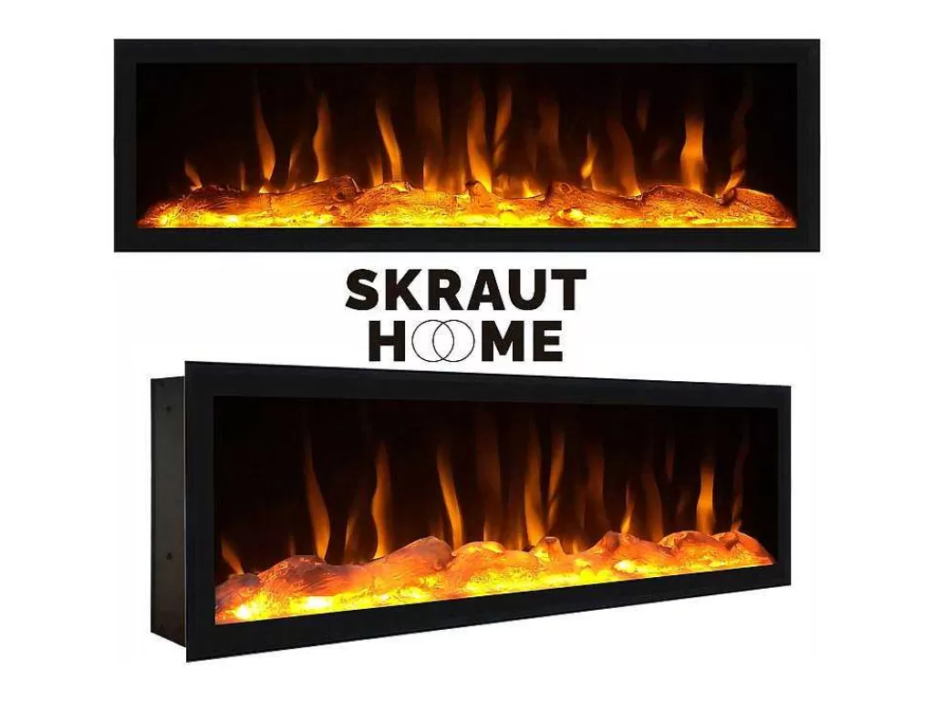Aparador*Skraut Home Aparador Sala De Jantar, 210, 4 Portas, Lareira Electrica Xxl, Design Industrial, Cimento