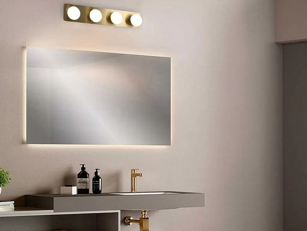 Candeeiro De Parede*OZAIA Aplique De Casa De Banho Com Leds Metal 4 Focos L40 Cm Dourado - Morley