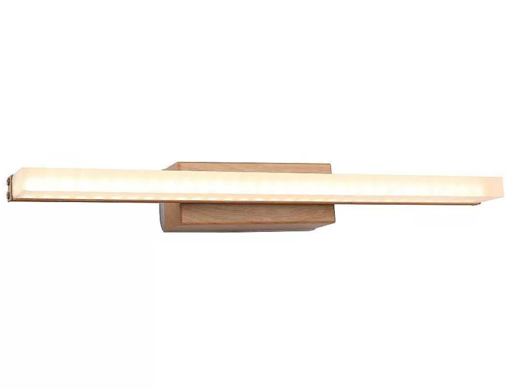 Candeeiro De Parede*OZAIA Aplique De Casa De Banho Com Leds Metal L40 Cm Cor Madeira - Salford