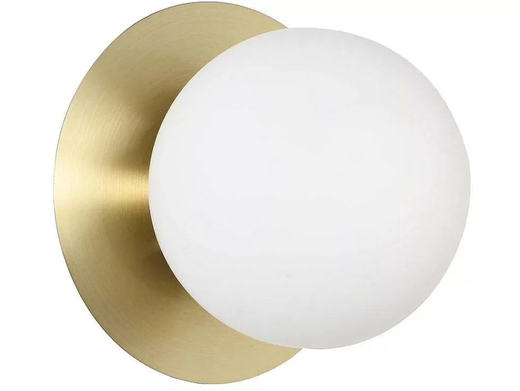 Candeeiro De Parede*OZAIA Aplique De Parede Art Deco Em Latao Escovado E Vidro De A. 16 X L. 16 Cm - Galena