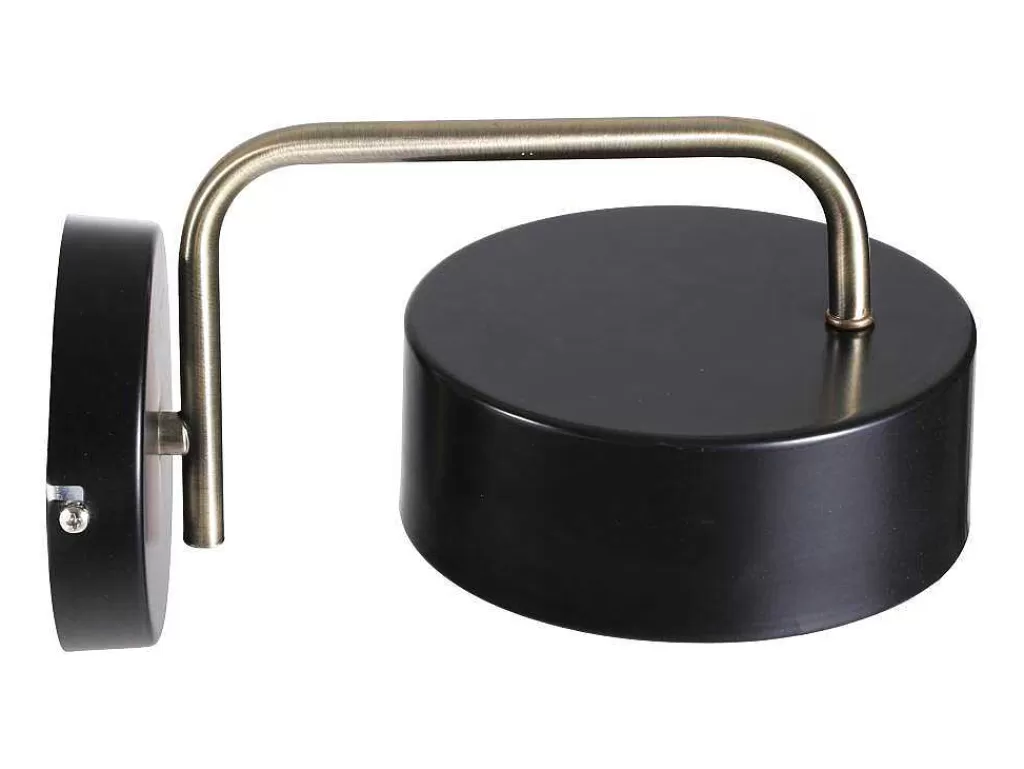 Candeeiro De Parede*OZAIA Aplique De Parede Estilo Vintage Em Metal C24 X A14,5 Cm Preto E Dourado - Otilie