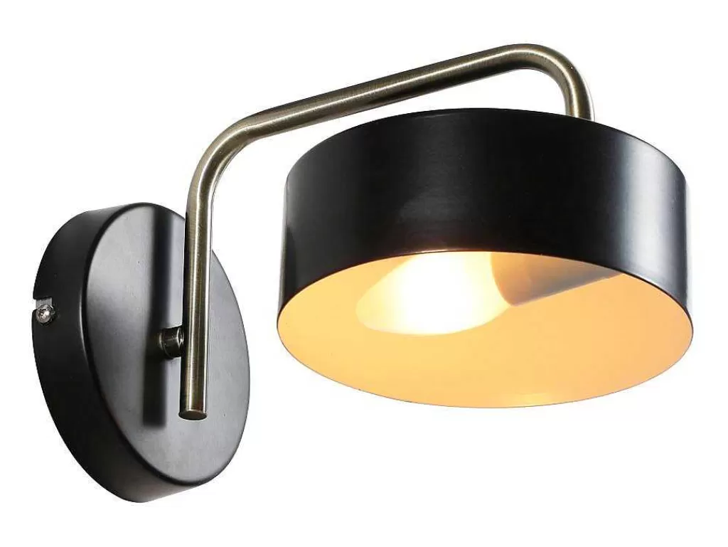 Candeeiro De Parede*OZAIA Aplique De Parede Estilo Vintage Em Metal C24 X A14,5 Cm Preto E Dourado - Otilie