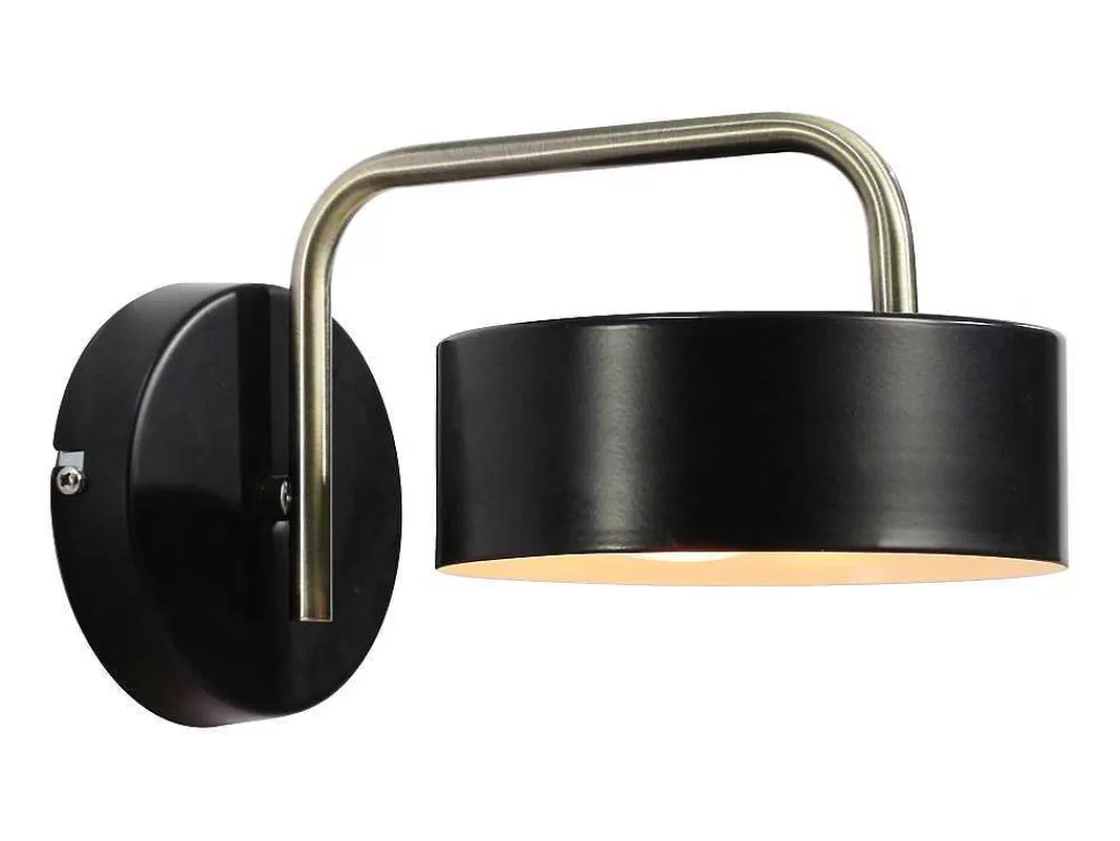 Candeeiro De Parede*OZAIA Aplique De Parede Estilo Vintage Em Metal C24 X A14,5 Cm Preto E Dourado - Otilie