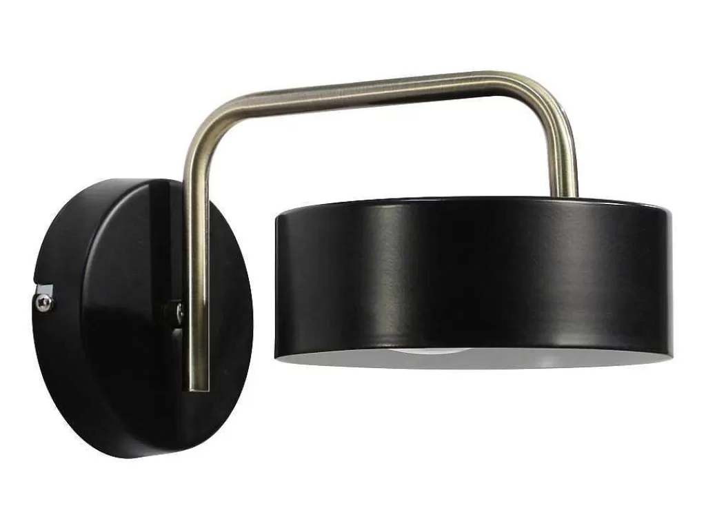 Candeeiro De Parede*OZAIA Aplique De Parede Estilo Vintage Em Metal C24 X A14,5 Cm Preto E Dourado - Otilie