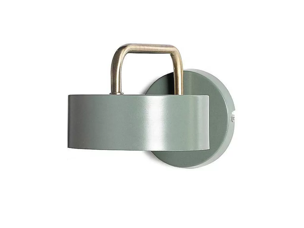 Candeeiro De Parede*OZAIA Aplique De Parede Estilo Vintage Otilie - Metal - 24 X 16 X 14,5 Cm - Verde Azeitona E Dourado