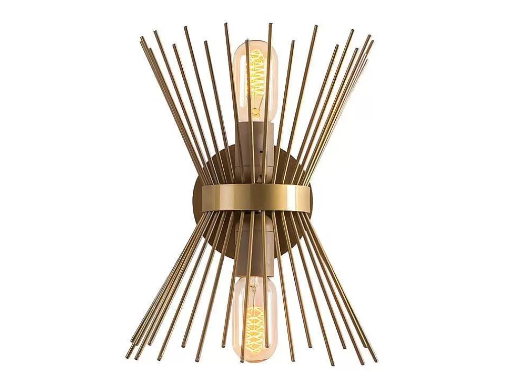 Candeeiro De Parede*OZAIA Aplique De Parede Filiforme Em Metal De A. 33 Cm Cor Dourado - Kirpi