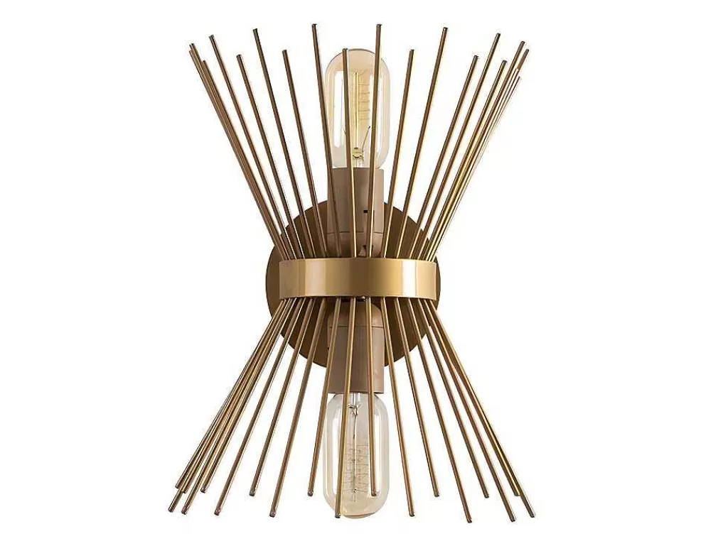 Candeeiro De Parede*OZAIA Aplique De Parede Filiforme Em Metal De A. 33 Cm Cor Dourado - Kirpi