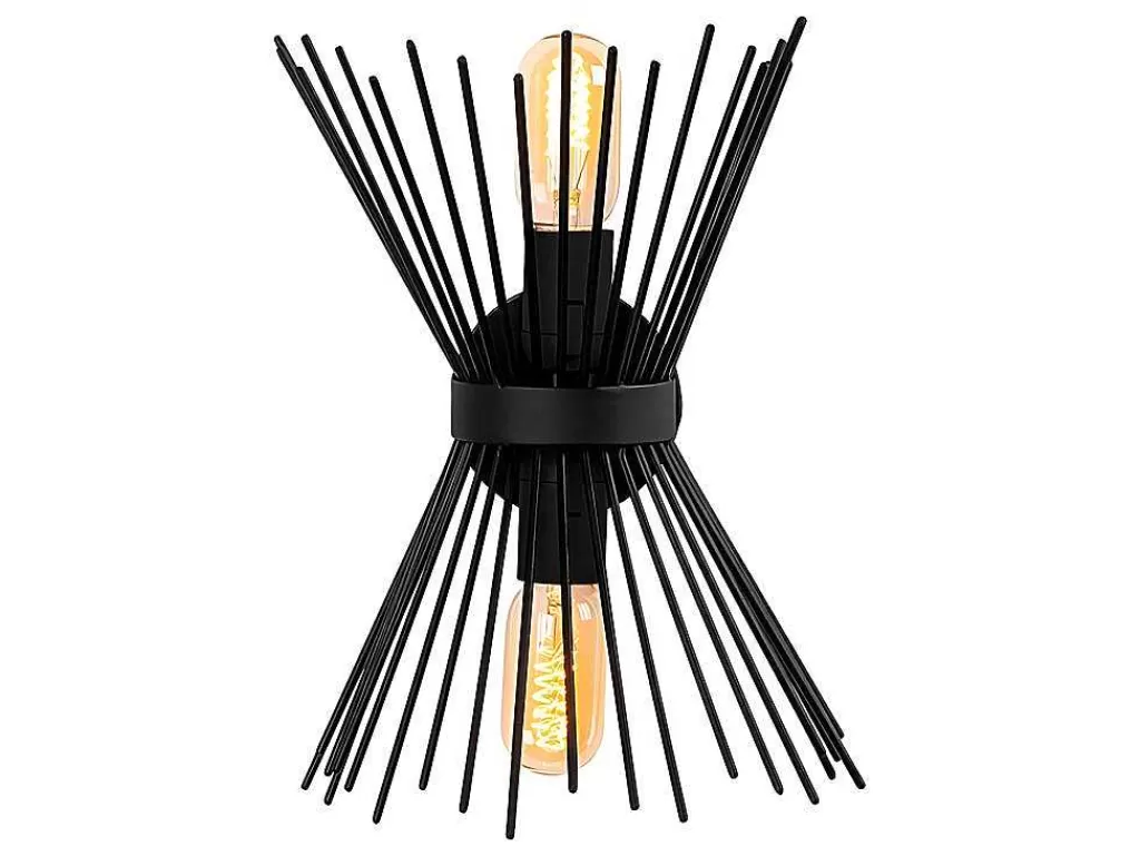 Candeeiro De Parede*OZAIA Aplique De Parede Filiforme Em Metal De A. 33 Cm Cor Preto - Kirpi