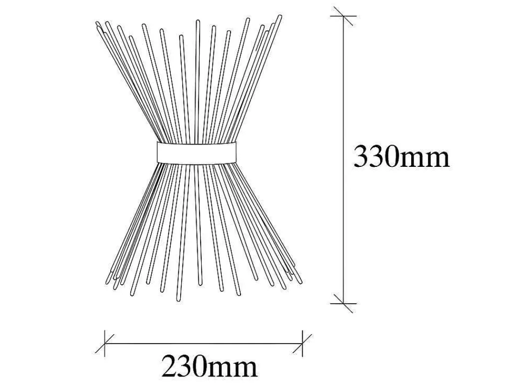 Candeeiro De Parede*OZAIA Aplique De Parede Filiforme Em Metal De A. 33 Cm Cor Preto - Kirpi